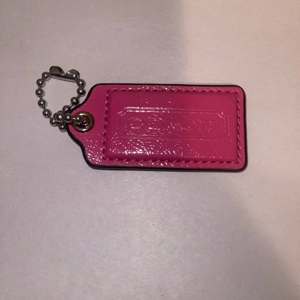 Coach Brown and Pink Leather Keychain